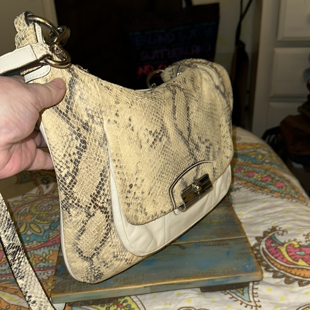 Coach Kristin Leather Python Embossed Convertible… - image 2